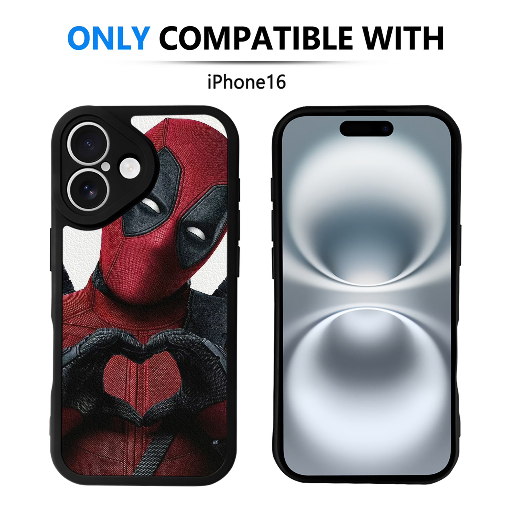 （画像用） Deadpool デッドプール 【iPhone 16シリーズ対応】シリコンスマホケース（レザー調） 材質：シリコン